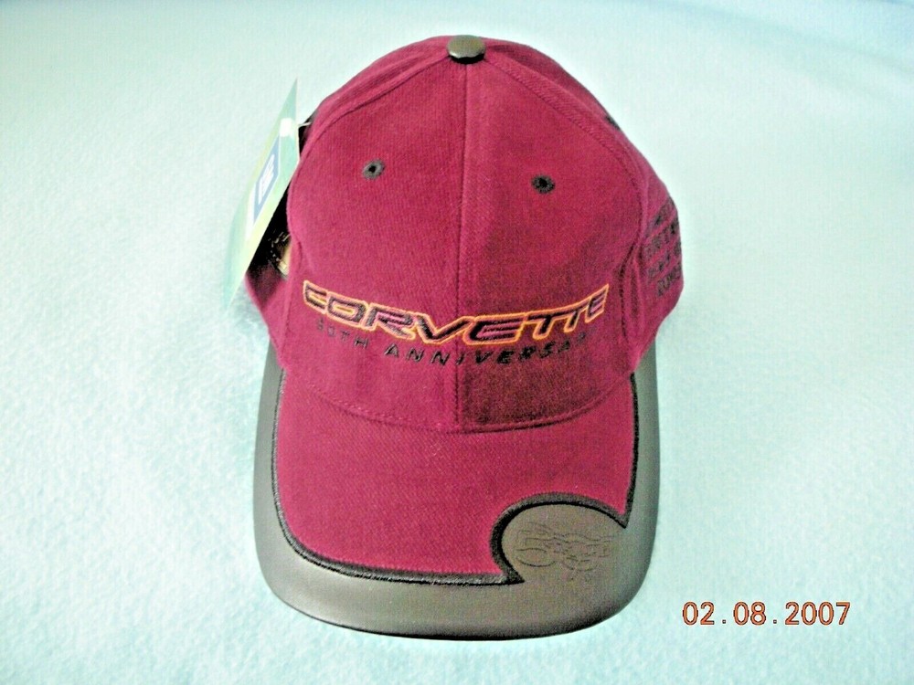 Corvette 50th Anniversary Limited Edition Cap Hat - 2003 Version Maroon #1641!