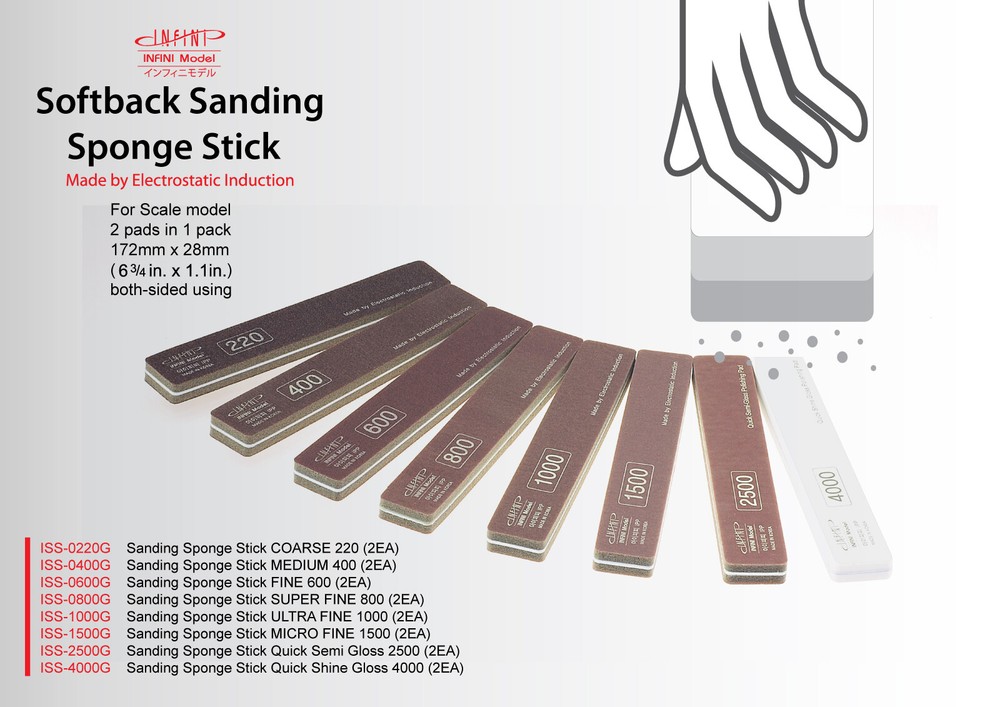 Infini Model Softback Sanding Sponge Stick (2pcs) - US