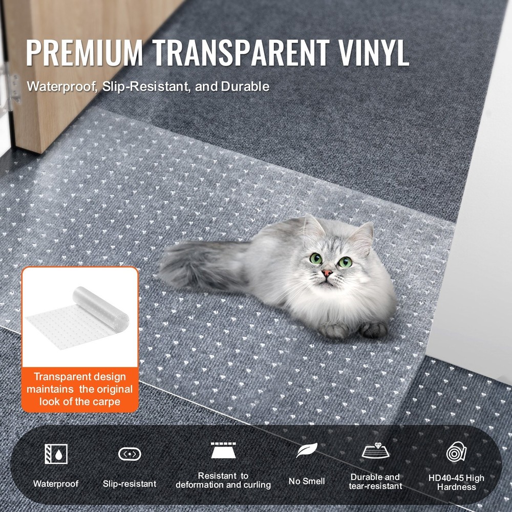 Carpet Protector for Pets 15" x 4' PVC Scratch-Proof Cat Carpet Protector