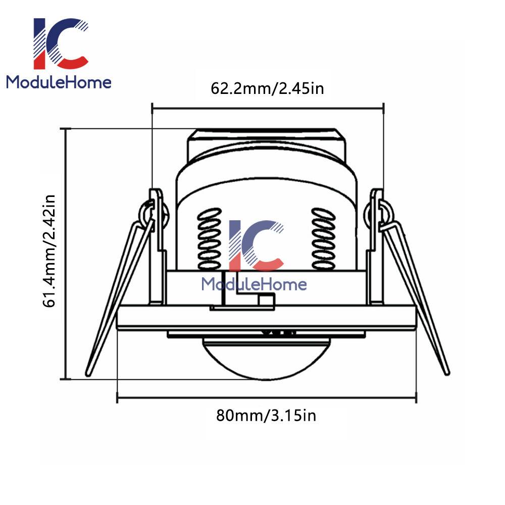 AC220-240V PIR Motion Sensor Detection Embedded Rotary 360° Motion Sensor-