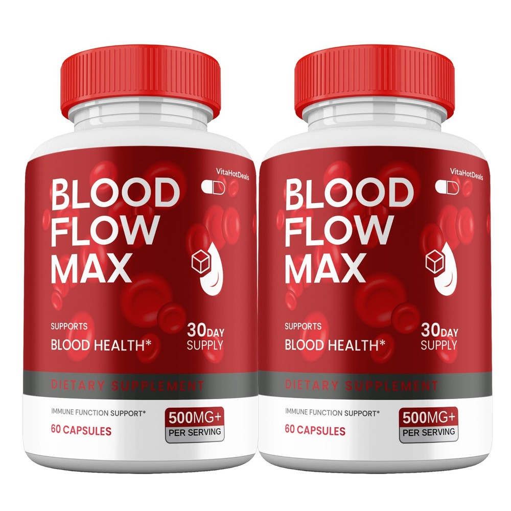 Blood Flow Max Capsules , Max Strength, BloodFlow Max  Blood Support  (2 Pack)