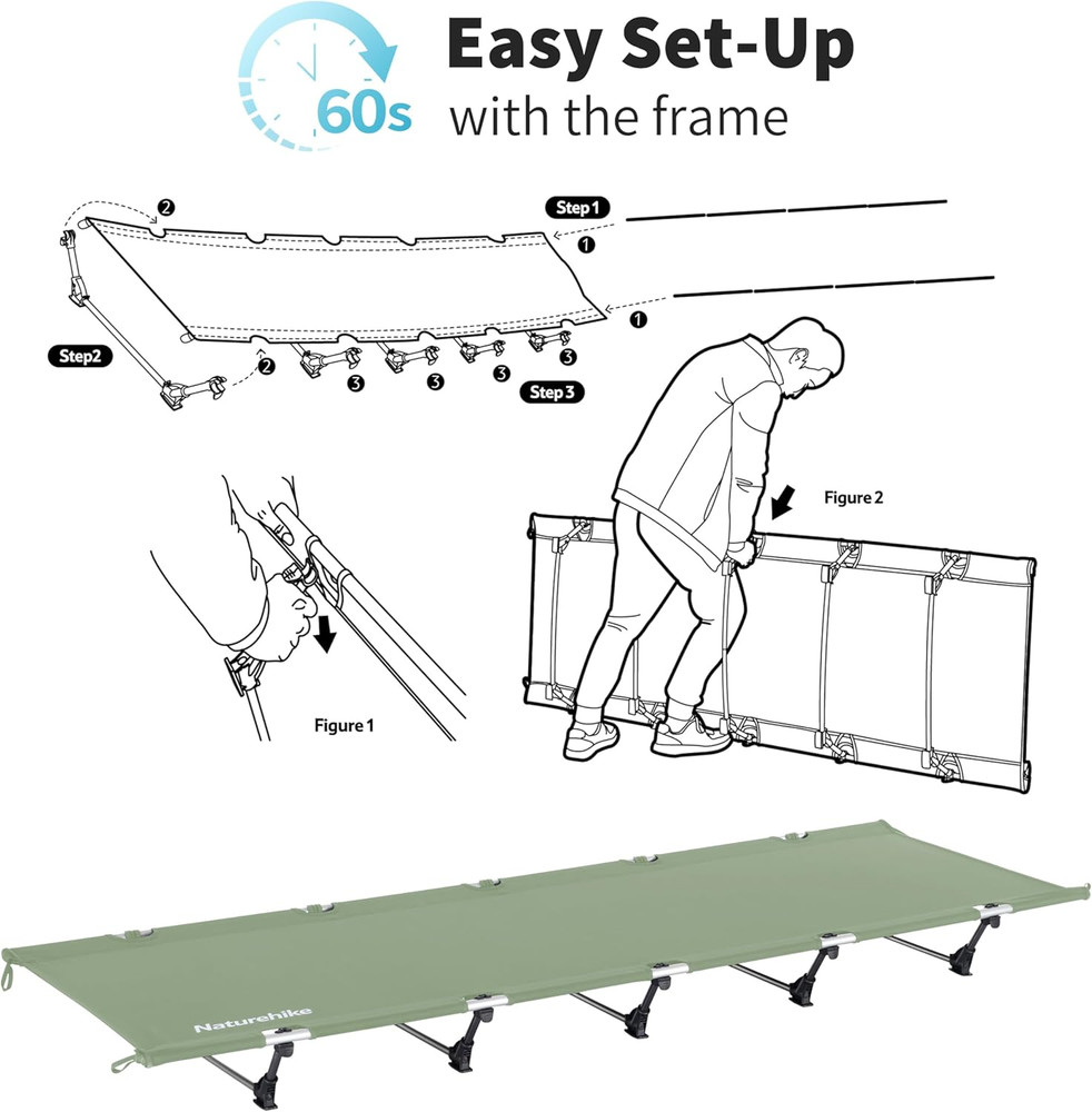 Greenwild Camping Cot, Ultralight Folding Backpacking Cot, 60-Second Easy Set-Up