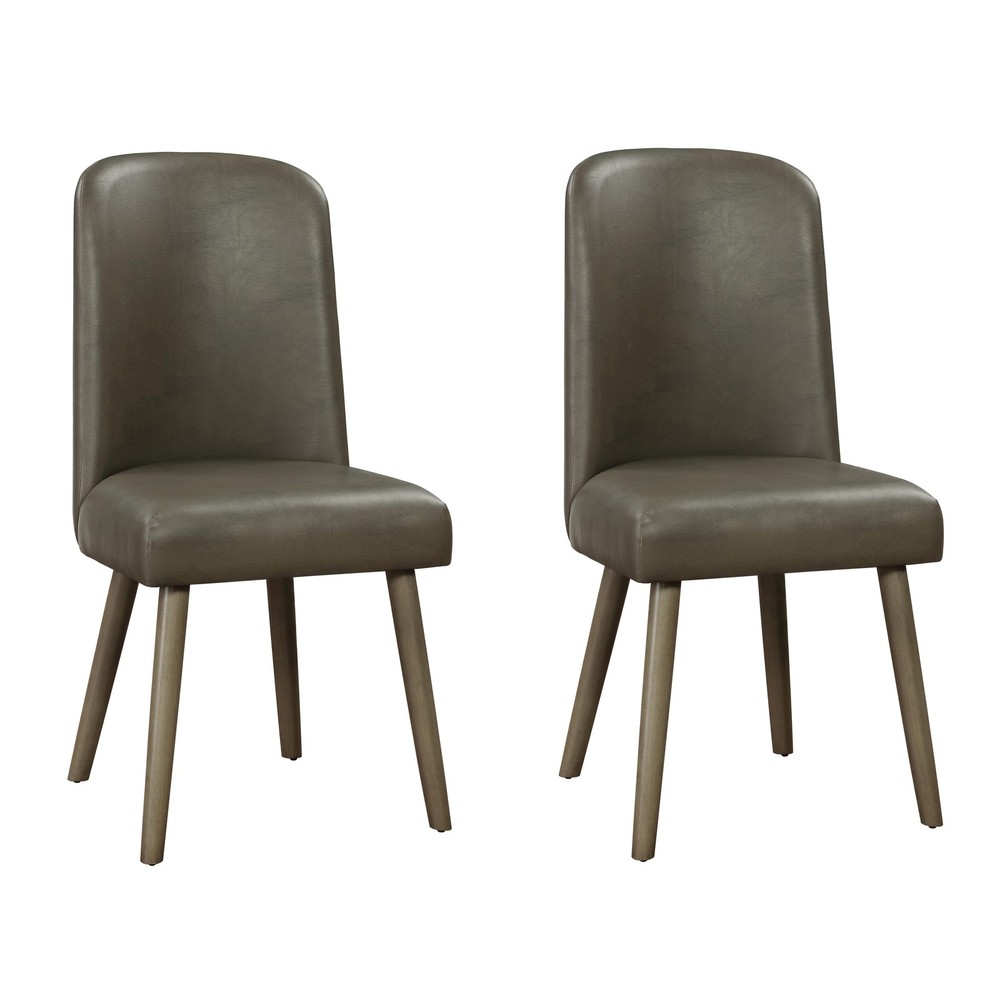 Grey and Grey Oak Upholstered Back Side Chairs