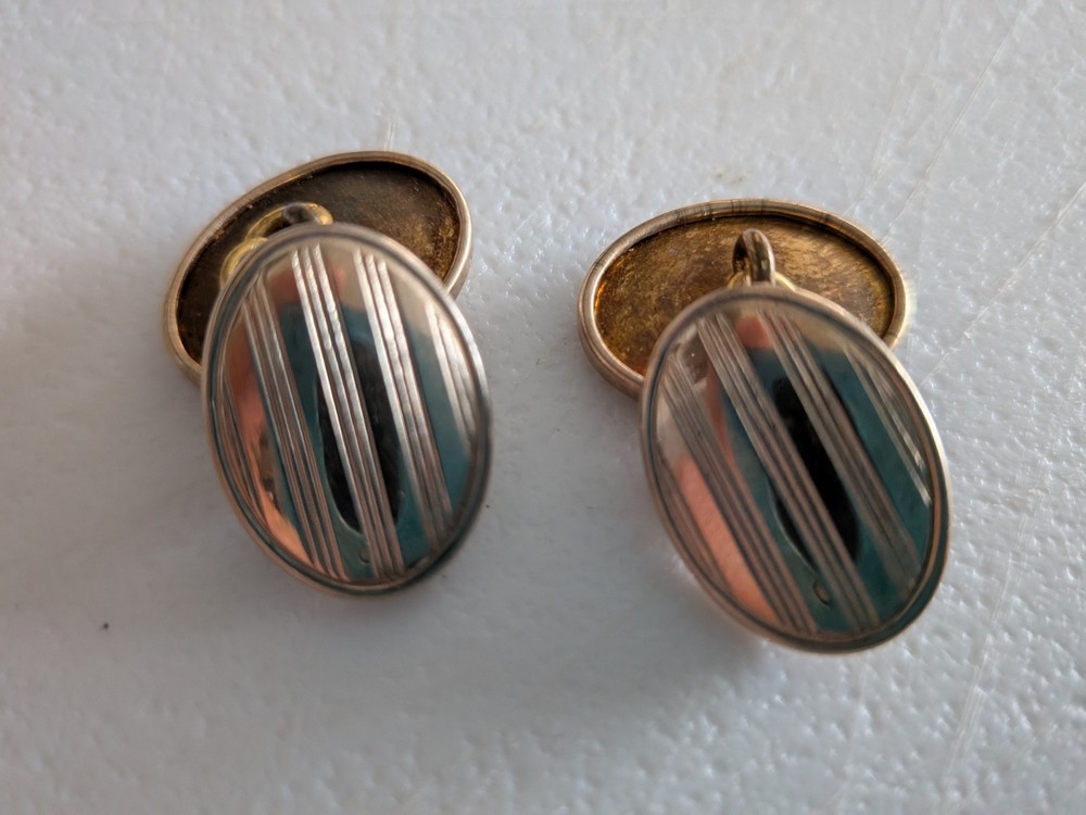 Vintage Gold Coloured Chain-Linked Cufflinks