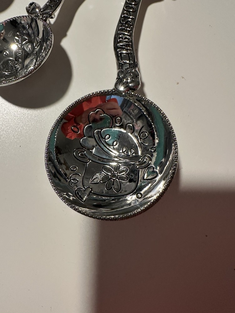 Measuring spoons Set Owls Silver Tone Very Pretty
