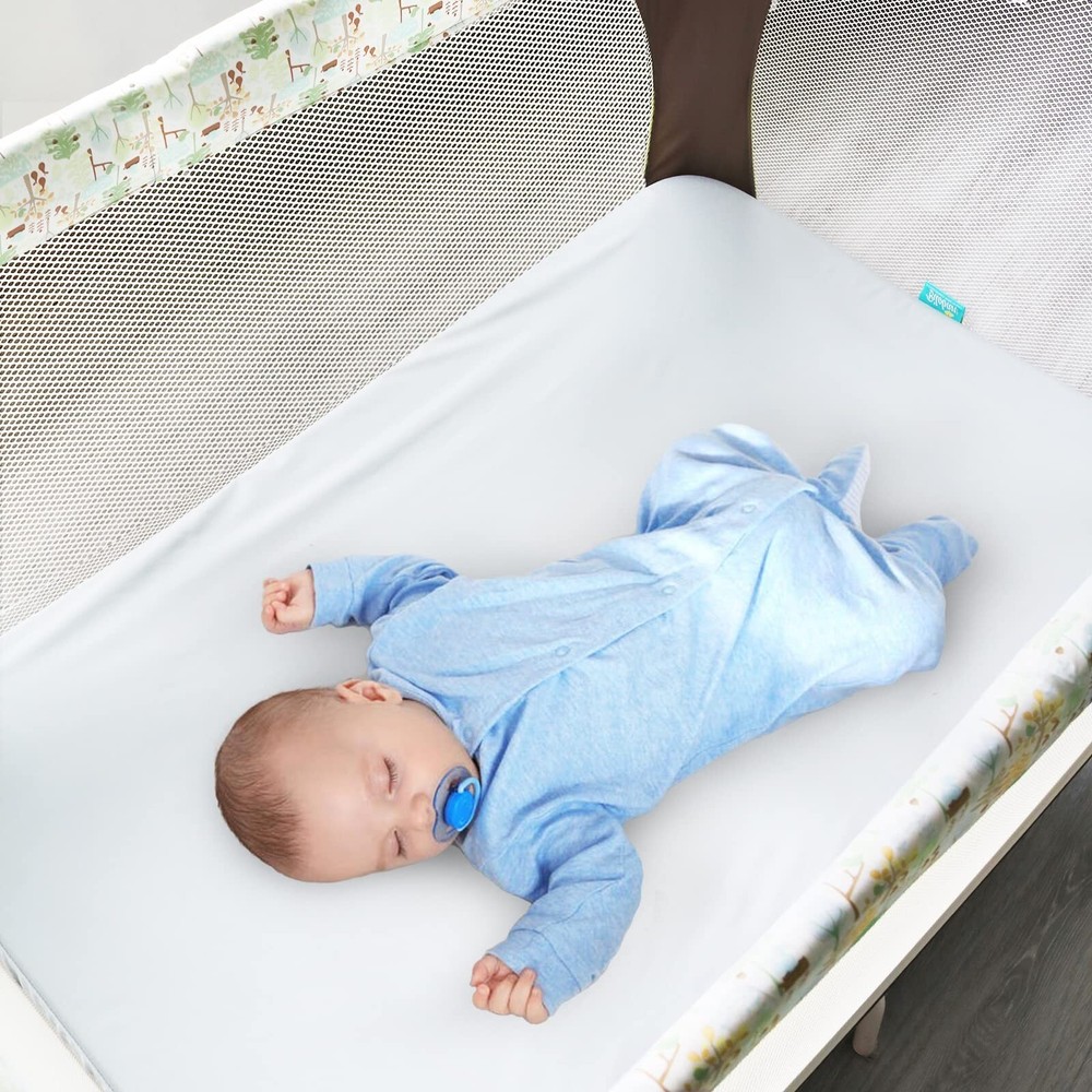 Biloban Pack and Play Sheets Waterproof 2 Pack Fitted, Compatible with Baby G...