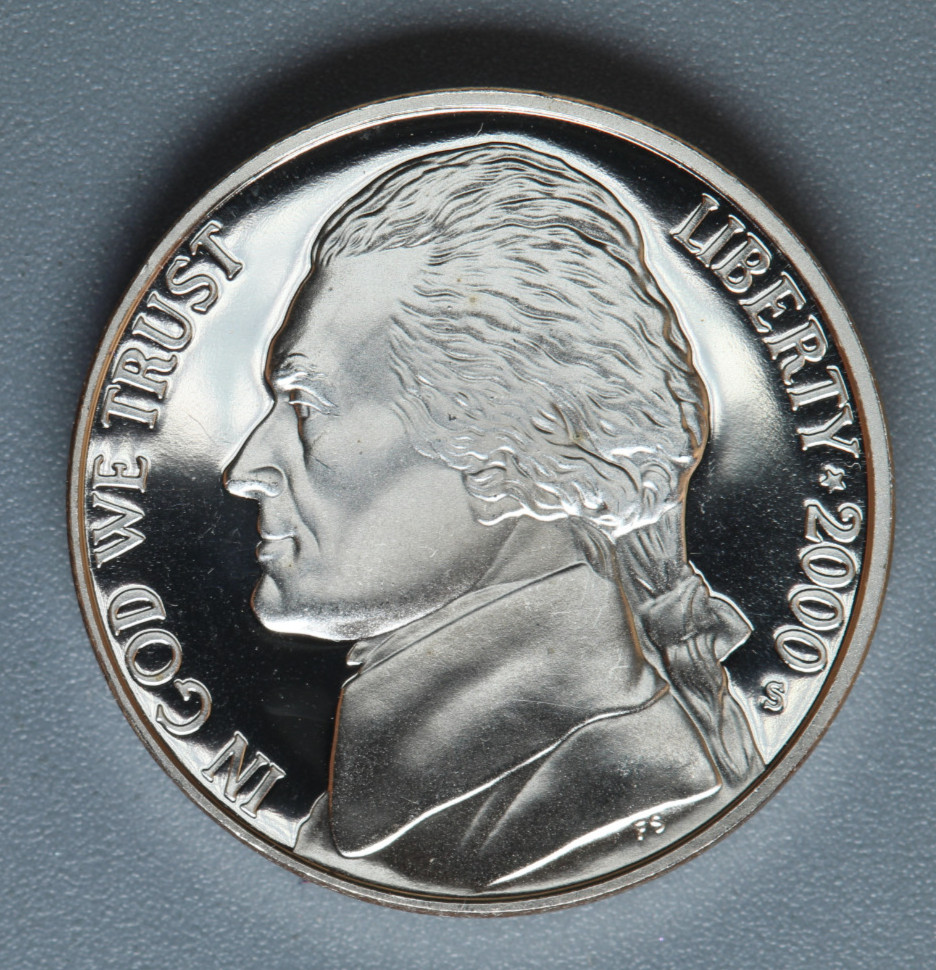 2000 S Jefferson 5¢ Nickel - Gem Proof