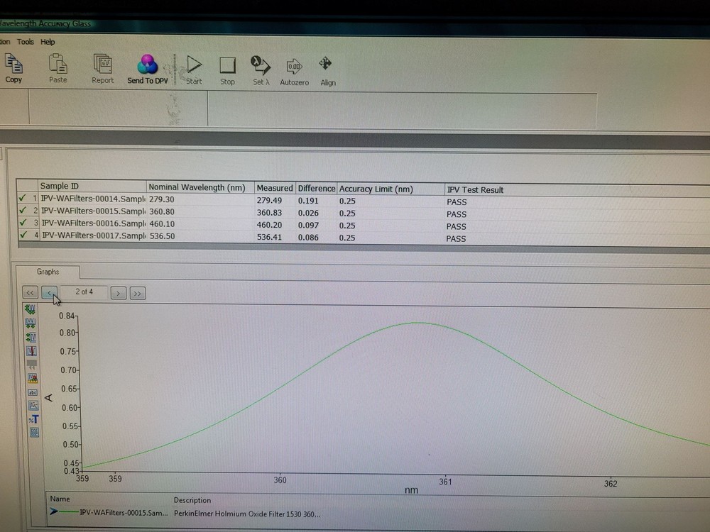 Perkin Elmer Lambda 25 UV/Vis Spectrophotometer w/ sipper, computer, tested