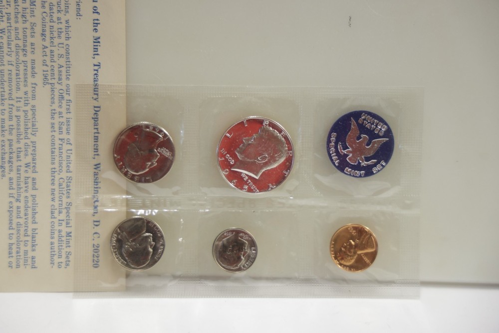 1965 US Special Mint Set Envelope/Papers Semi PL