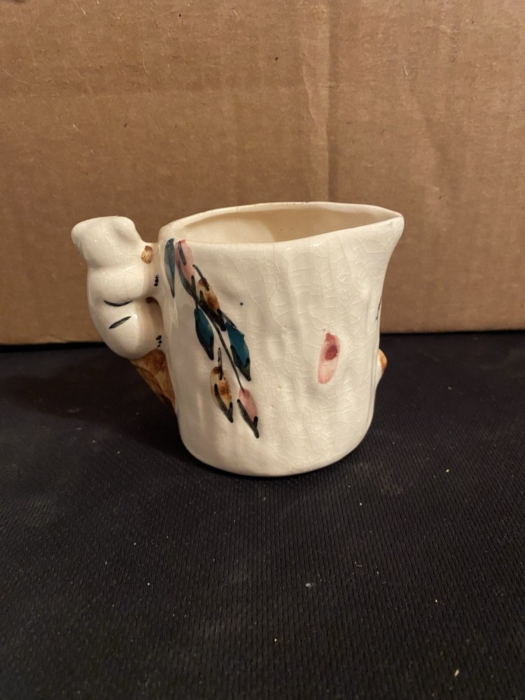 Vintage Koala Handle Tree Trunk Creamer