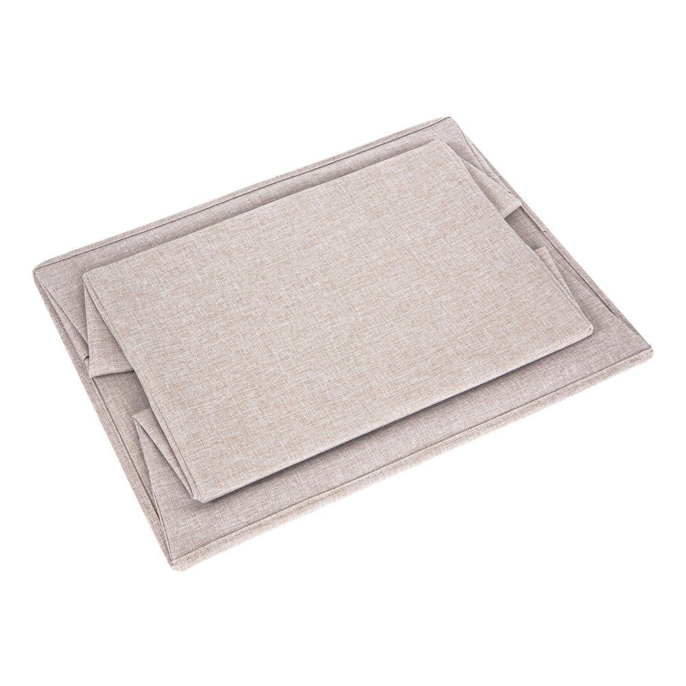 Bigso Tapered Storage Bin | Collapsible Fabric Storage Cubes | Large Beige