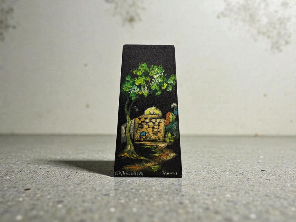 Hand Painted "Old Jerusalem" Decor Metal  Single Bookend