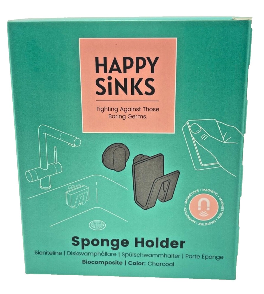 HAPPY SiNKS by MAGISSO Sink Magnetic Sponge Holder Charcoal - New
