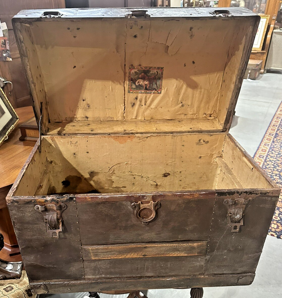 Antique Dome Top Steamer Trunk