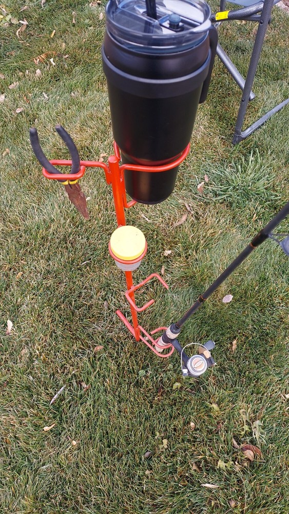 Fishing Pole Holder With Accessories