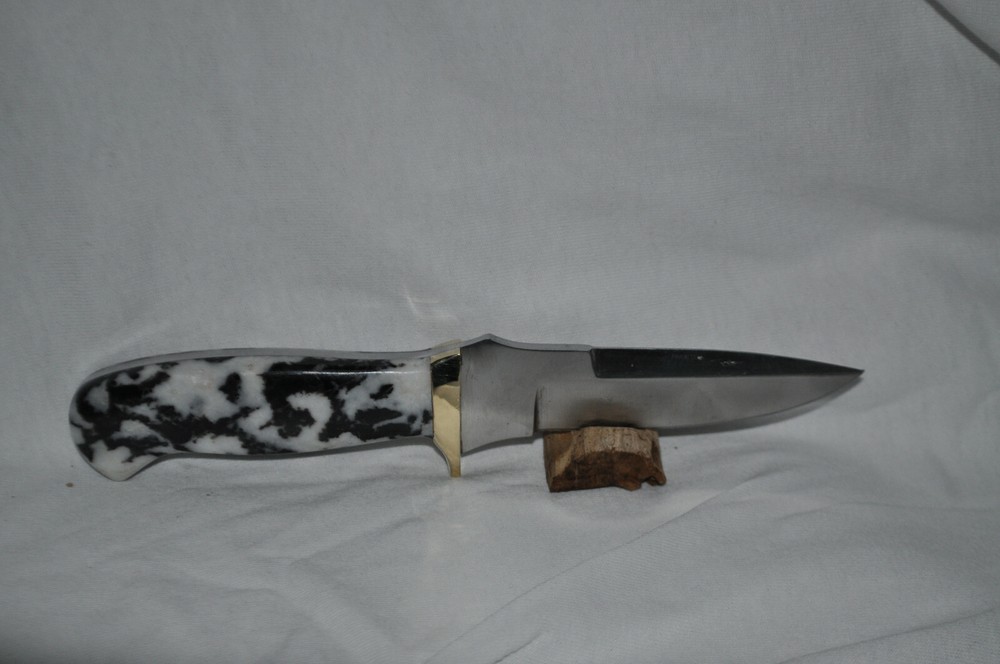Unique Zebra rock (stone) handle with Steel blade