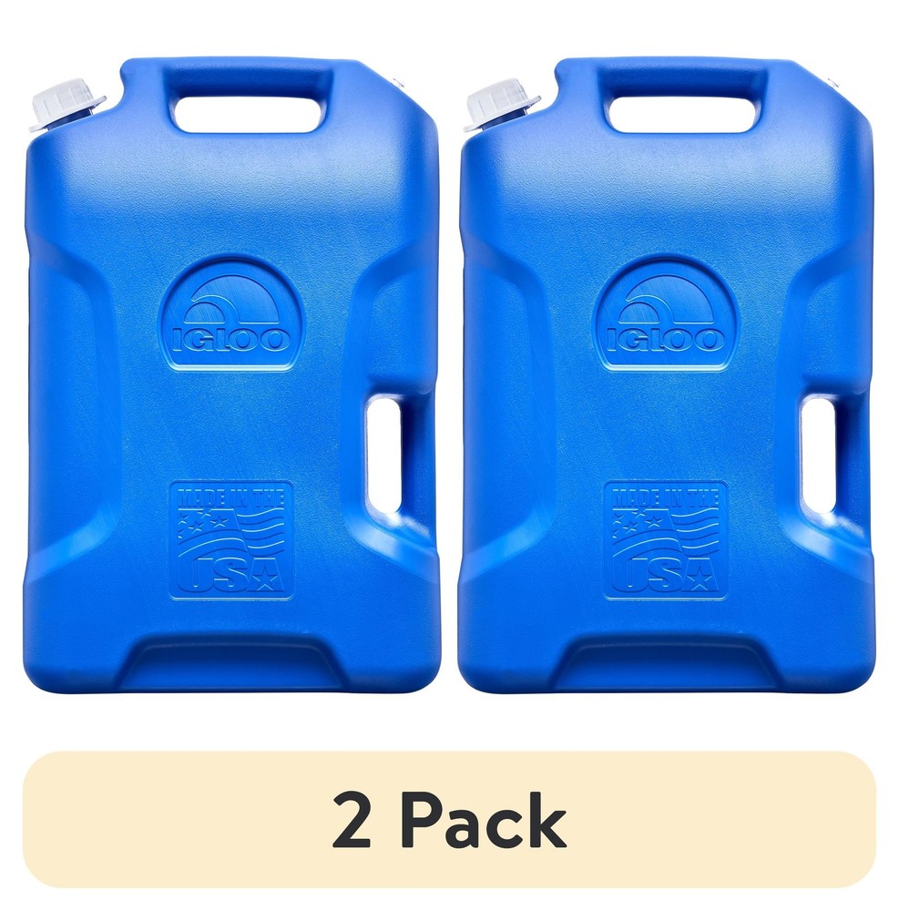(2 Pack) 6 Gallon Camping Water Storage Container, Blue