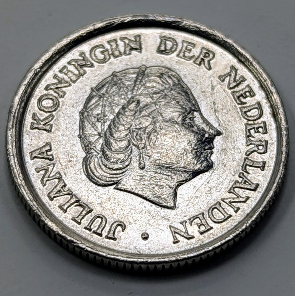 Netherlands 25c 1980 Double Die