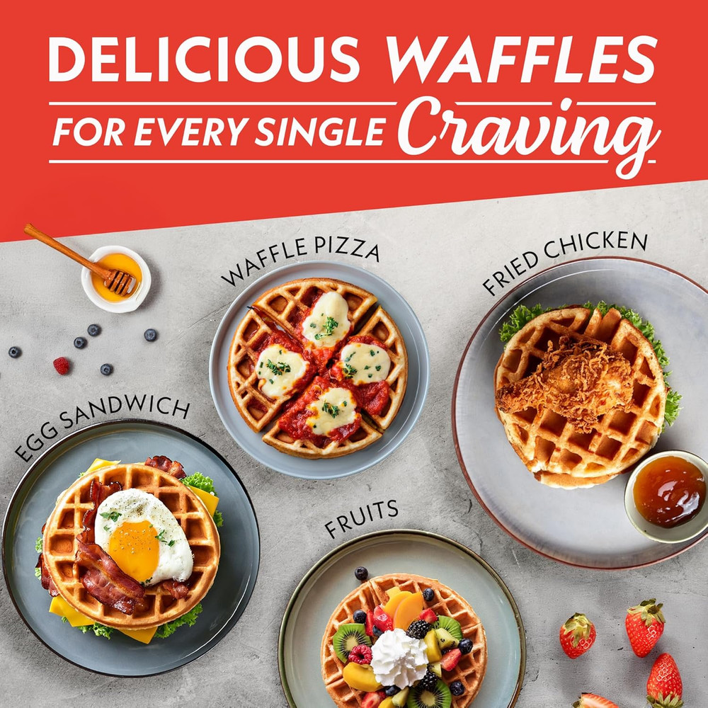 Belgian Waffle Maker – Compact Design with Upright Storage, Adjustable Browning,