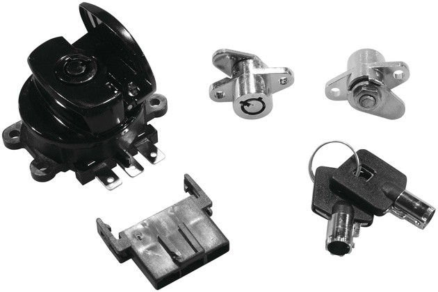 Biker's Choice Ignition Switch and Saddlebag Lock Kit Black #78404B