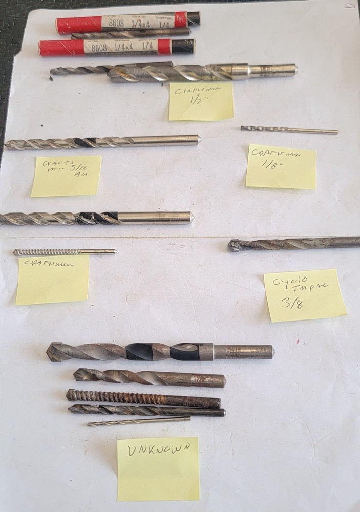 Carbide Drill BITS.Large Lot Mill Bits MIXED ,Drills, Some Different,craftsman
