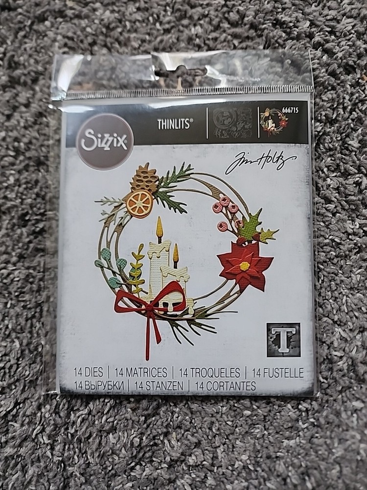 Tim Holtz Sizzix Thinlits, Vault Festive Wreath