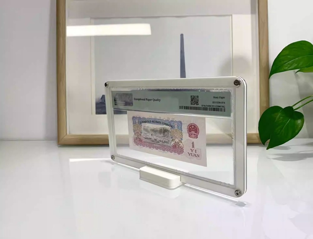 Desktop Display Frame Case For PMG Banknotes Small Size Holder