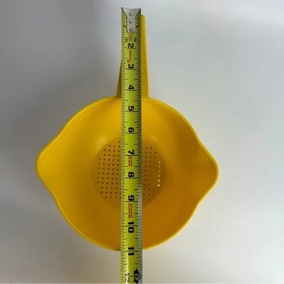 VTG Tupperware Yellow Small Handled Colander Strainer