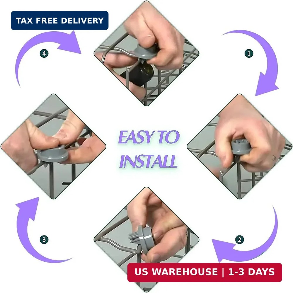 4-pack DD66-00023A Dishwasher Wheels Lower Upper Rack Roller (4-Pack) - Compatib