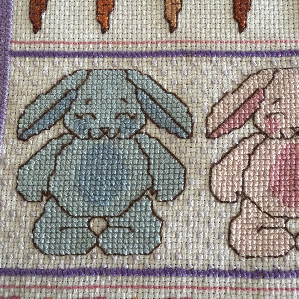 Bunnies & Carrots Sampler 17.5” X 13” Completed