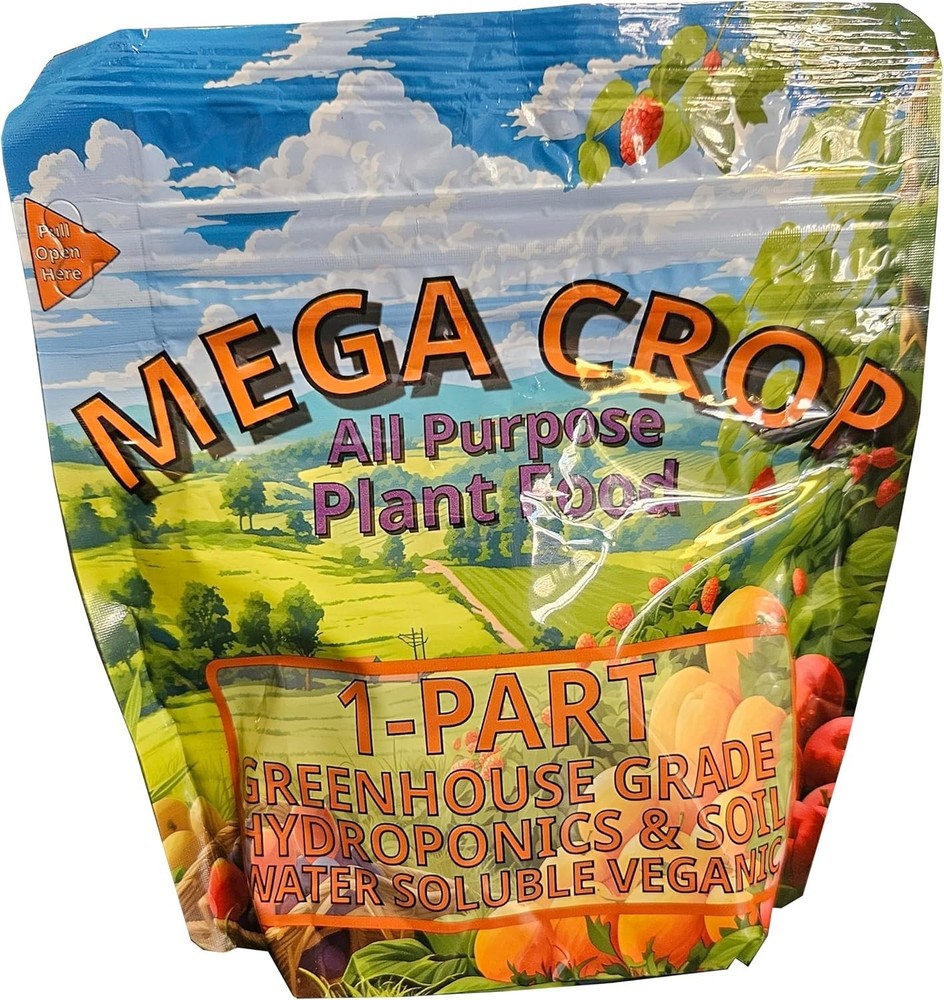 Mega Crop 1-Part Complete Base Nutrient - Hydroponic and Soil Fertilizer for ...