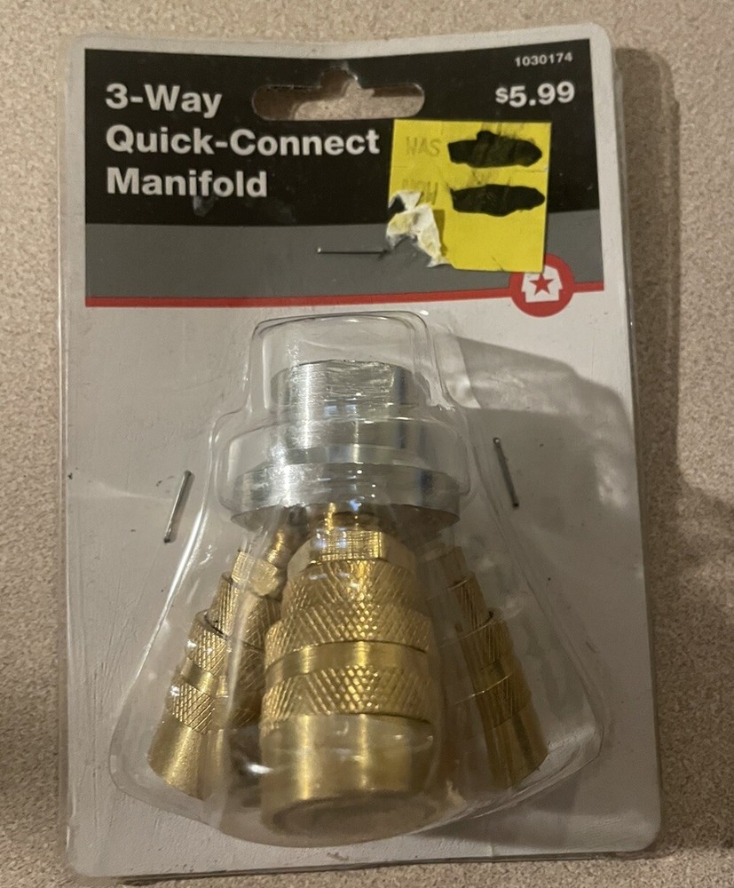 Three-way Quick Connect Pneumatic Manifold. New