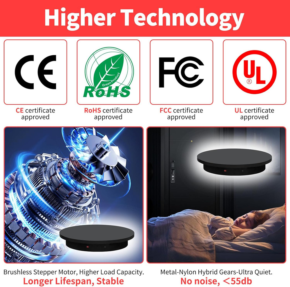 Remote-Controlled Motorized Turntable,Heavy Duty Motorized Rotating Display Stan