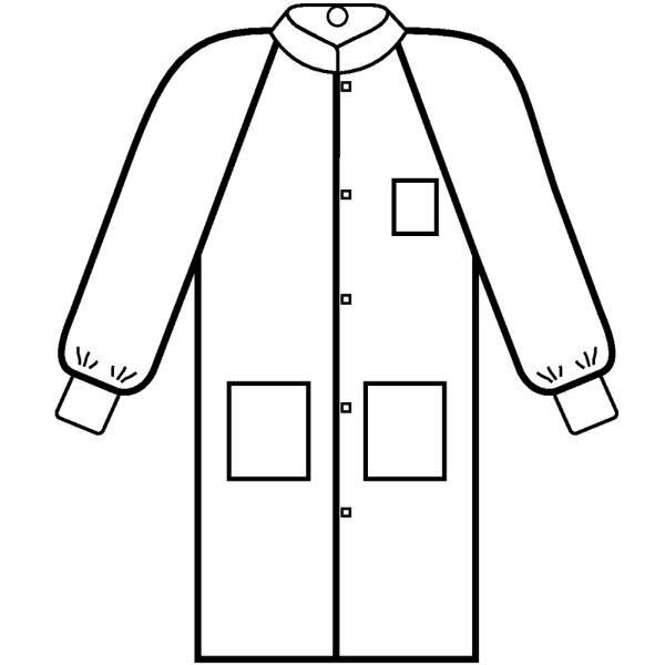 Halyard 10021 Basıc* Plus Lab Coat Medium - White - Case of 25