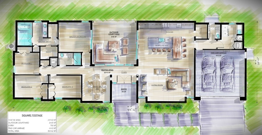 BLUEPRINTS CONTEMPORARY HOUSE PLAN ARCHUP #116