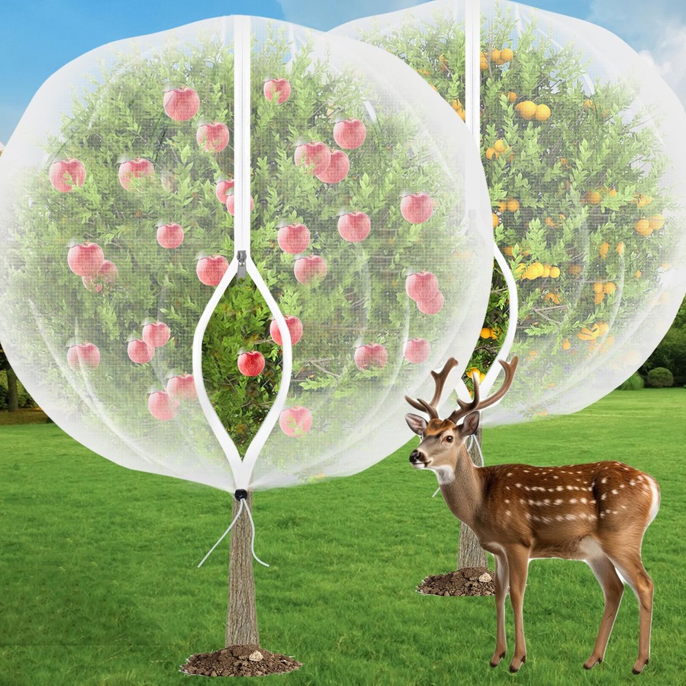 Fruit Tree Netting for Cicadas - with 2Pcs 6Ftx5.3Ft Zipper&Drawstring Protec...