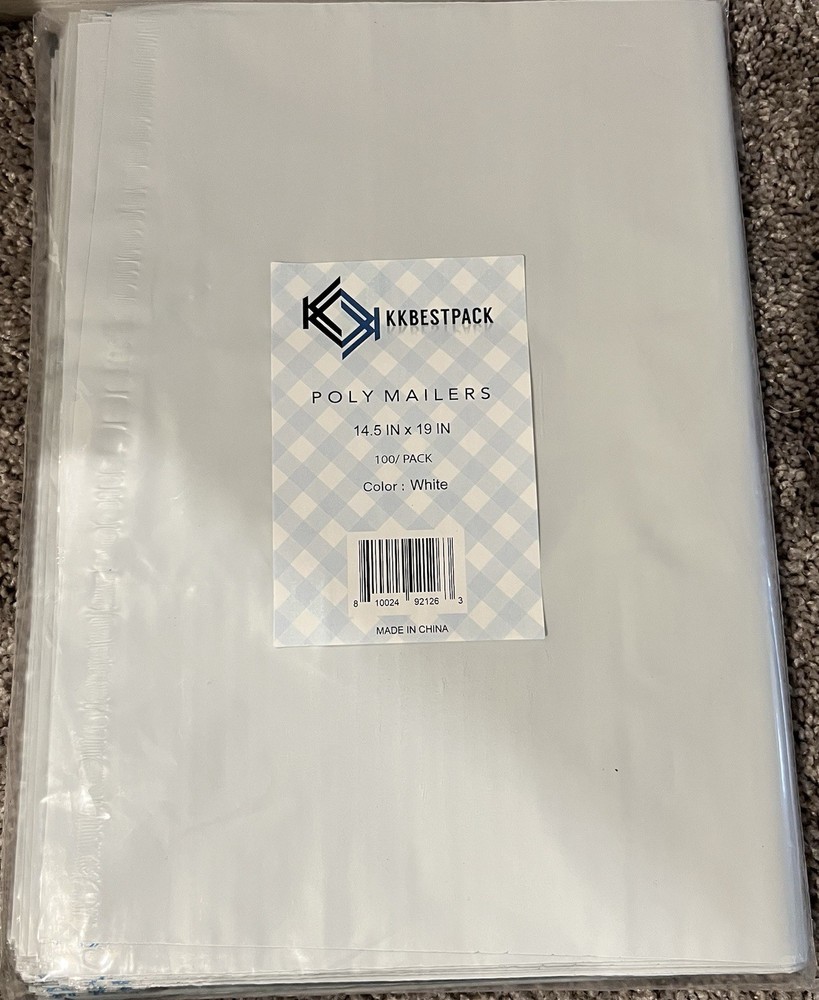 KKBESTPACK Poly Mailers 14.5 x 19 in White 100 Pack