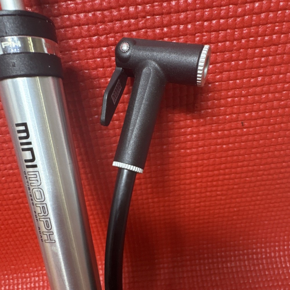 Topeak Mini Morph Compact Bicycle Pump Presta Schrader Silver Black Missing Tip