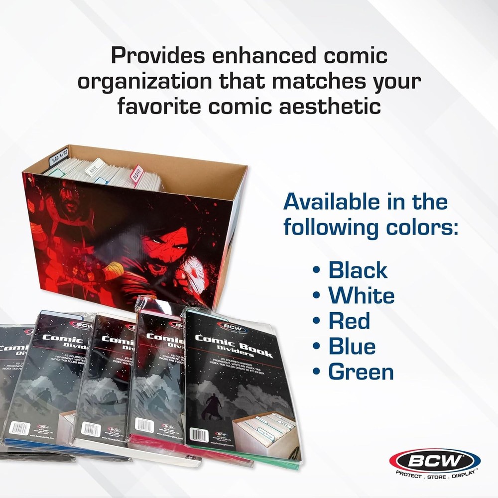 Space-Saving Creased Tab Comic Dividers - 25 Pack