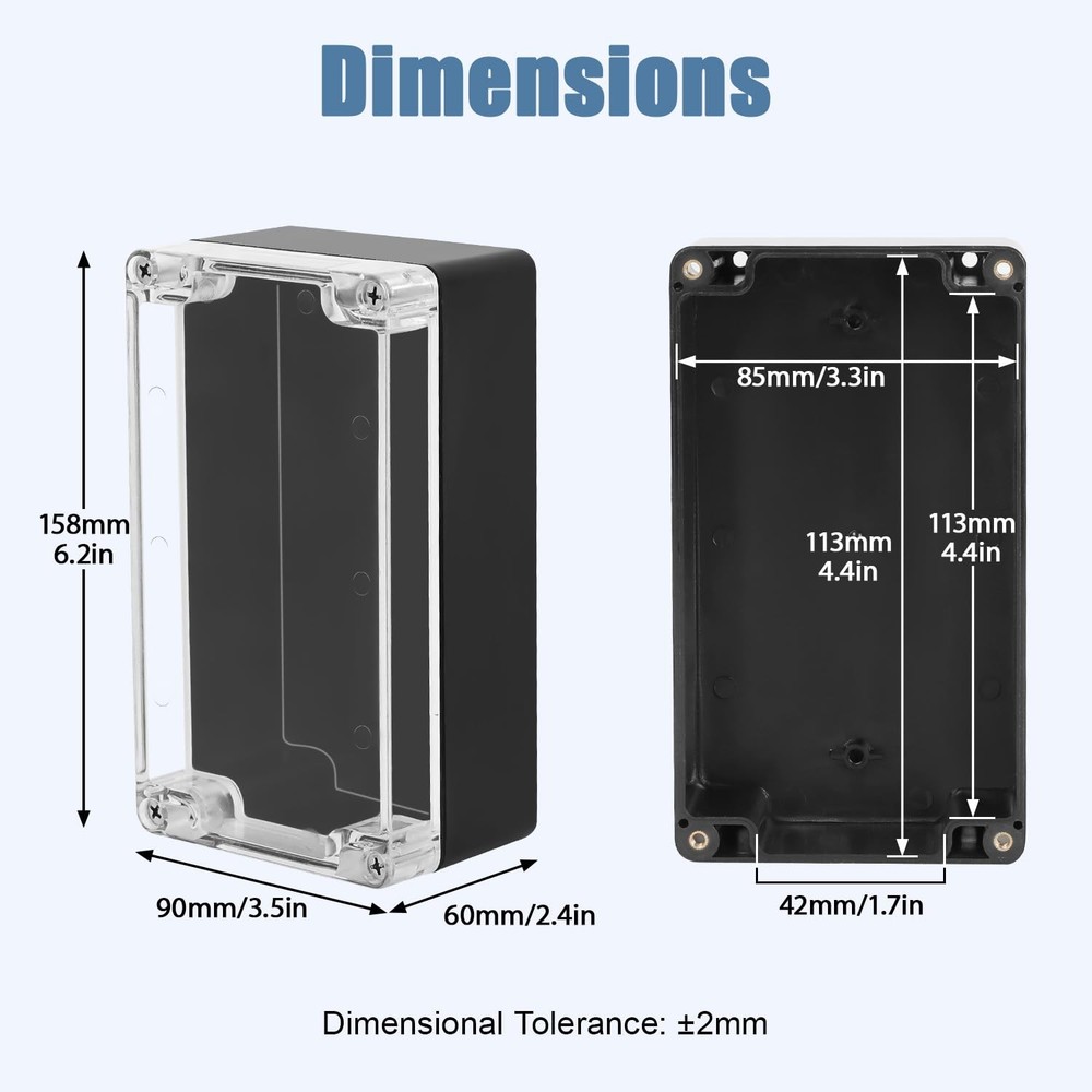 Project Box ABS Plastic IP65 Waterproof Dustproof Electrical Junction Box wit