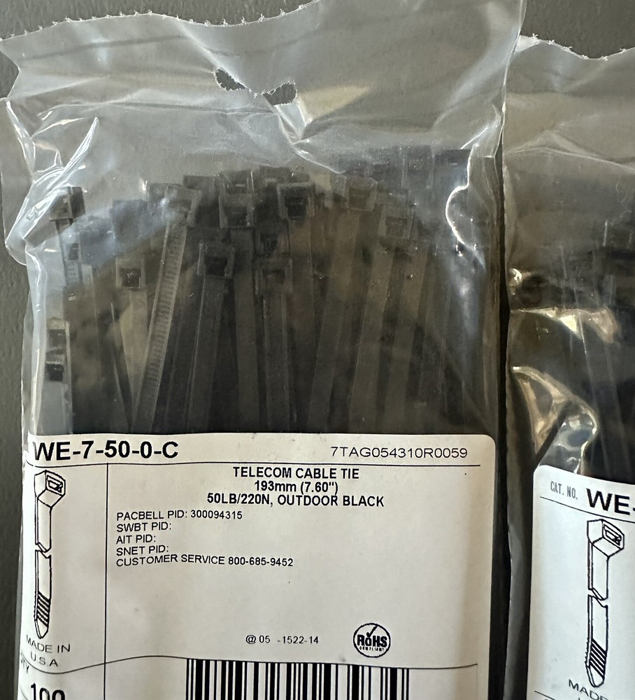 Thomas & Betts Telecom Cable Tie Outdoor Black