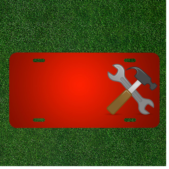 Custom Personalized License Plate With Add Names To Handyman Tools Design