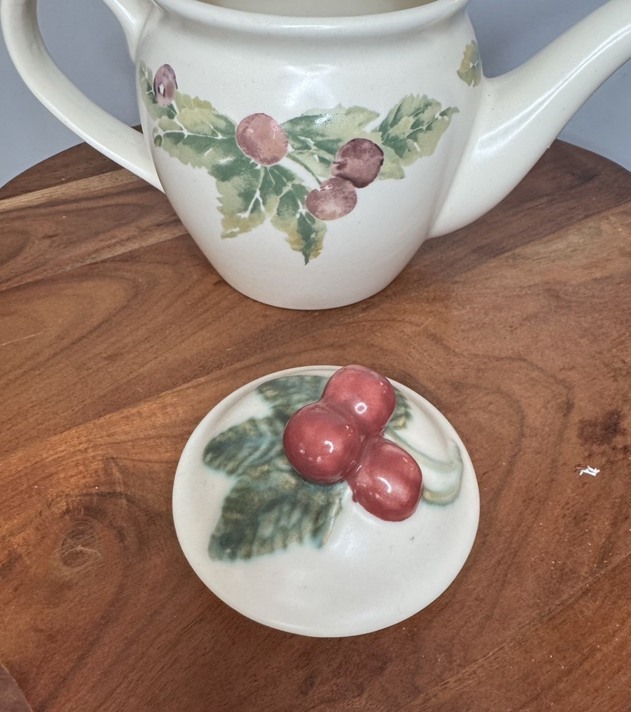 Pfaltzgraff Jamberry Teapot Stoneware 7” Tall