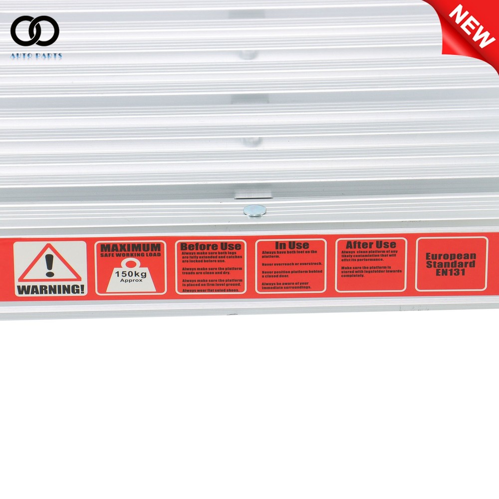 Work Platform Aluminum Step Ladder Foldable 330 Lbs Capacity Heavy Duty