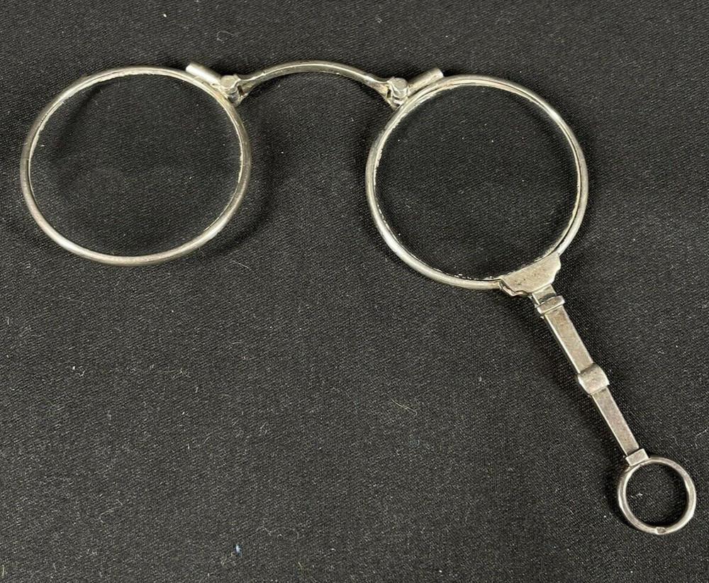 Antique Edwardian Sterling Lorgnette Pull Down Handle To Open