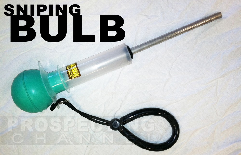 SNIPING BULB with Tether Gold pan Mining Prospecting Suction Tool