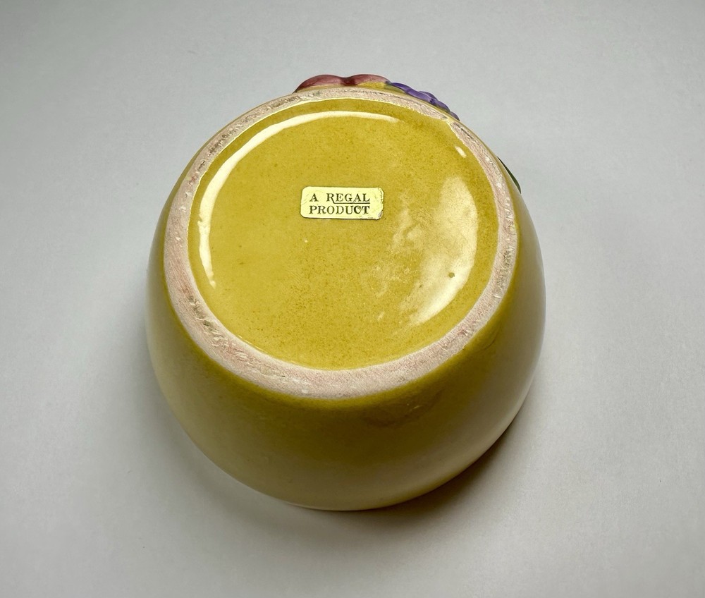 Guernsey Ceramic Sugar Bowl With Fruit Embellishment