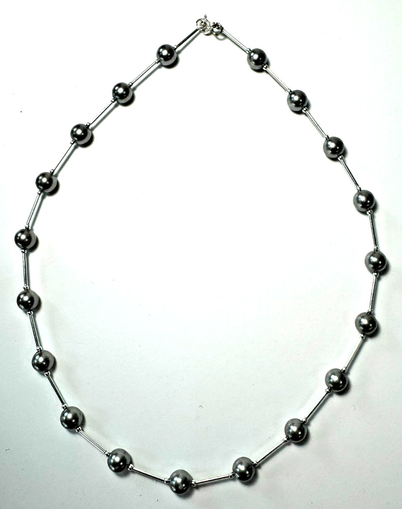 Silver Beaded Handmade Necklace Charm Beads