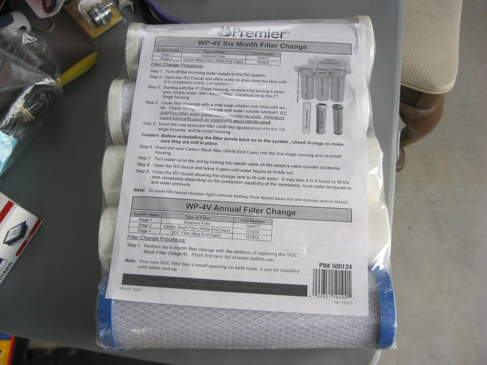 NEW SEALED PREMIER WP-4V VOC FILTER KIT 5 CARTRIDGES - Free Shipping