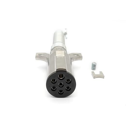 7 Pin Round Trailer Connector Wiring Harness Socket Plug with Spring Guard